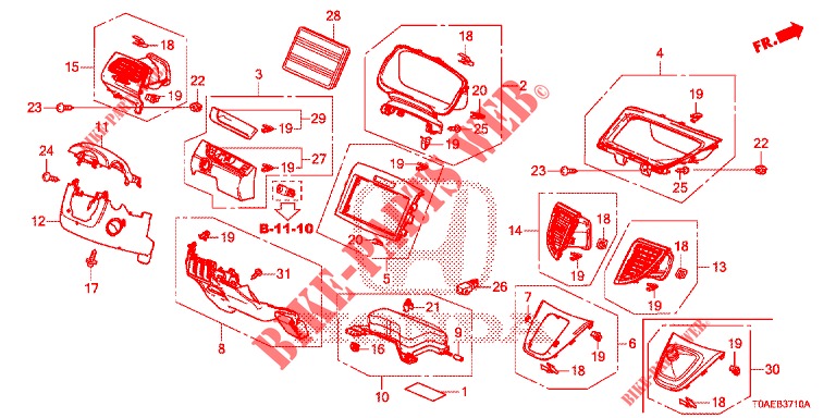 INSTRUMENT GARNISH (COTE DE CONDUCTEUR) (LH) for Honda CR-V 2.0 EXCLUSIVE L 5 Doors 5 speed automatic 2015
