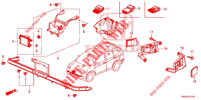RADAR (2) for Honda CR-V 2.0 EXCLUSIVE L 5 Doors 5 speed automatic 2015