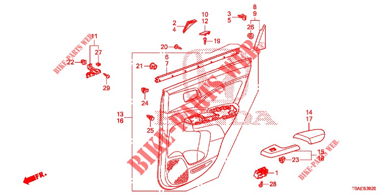 REAR DOOR LINING (4D)  for Honda CR-V 2.0 EXCLUSIVE L 5 Doors 5 speed automatic 2015