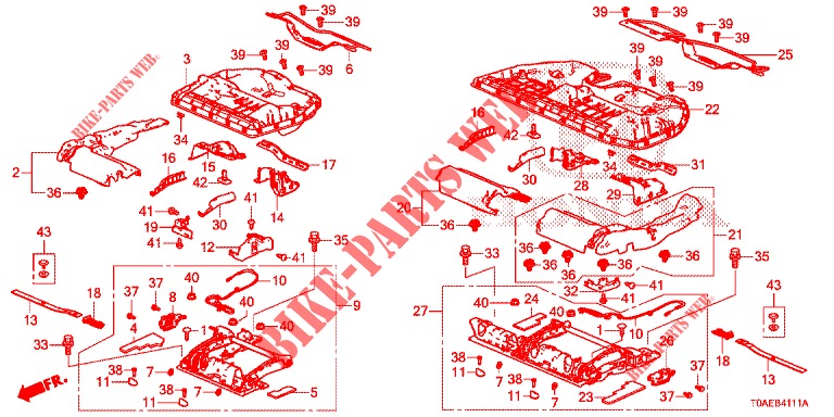 REAR SEAT COMPONENTS (2) for Honda CR-V 2.0 EXCLUSIVE L 5 Doors 5 speed automatic 2015