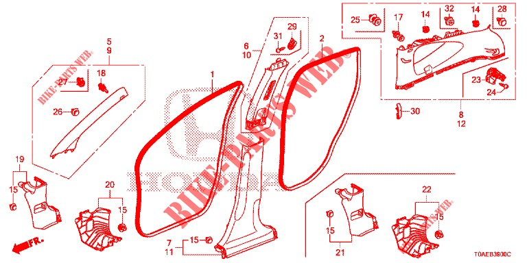 PILLAR GARNISH  for Honda CR-V 2.0 S 5 Doors 6 speed manual 2015