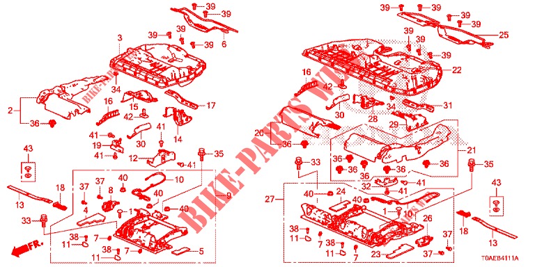 REAR SEAT COMPONENTS (2) for Honda CR-V 2.0 S 5 Doors 5 speed automatic 2015