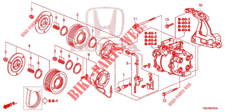 AIR CONDITIONER (COMPRESSEUR) (3) for Honda CR-V 2.0 COMFORT 5 Doors 6 speed manual 2016