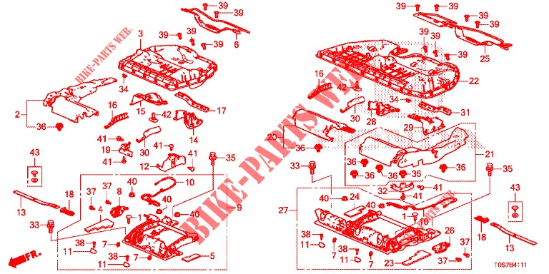 REAR SEAT COMPONENTS (2) for Honda CR-V 2.0 COMFORT 5 Doors 6 speed manual 2016