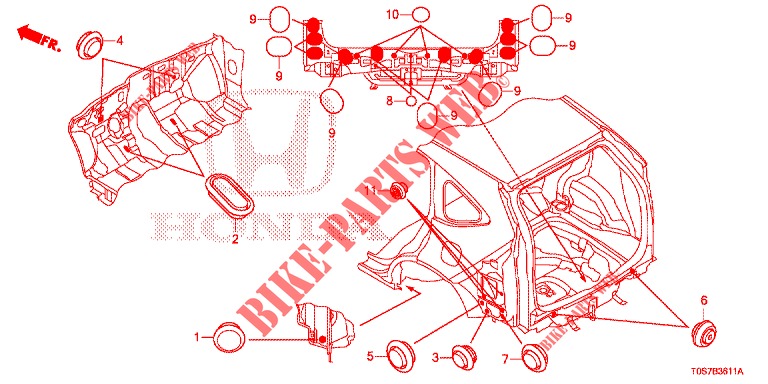 GROMMET (ARRIERE) for Honda CR-V 2.0 COMFORT 5 Doors 5 speed automatic 2016