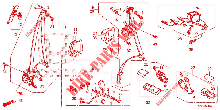 FRONT SEAT/SEATBELTS  for Honda CR-V 2.0 COMFORT 5 Doors 6 speed manual 2017