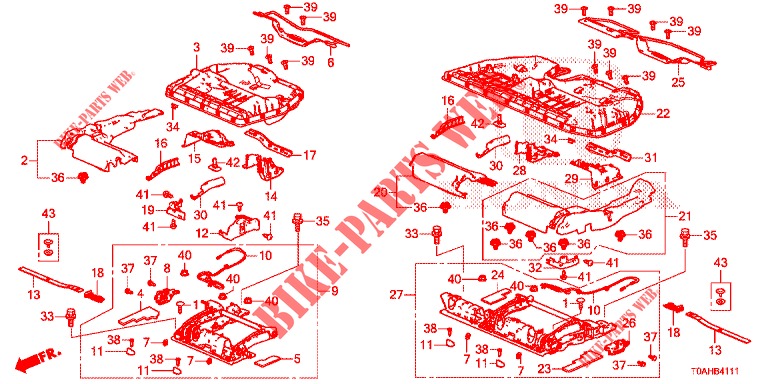 REAR SEAT COMPONENTS (2) for Honda CR-V 2.0 COMFORT 5 Doors 6 speed manual 2017
