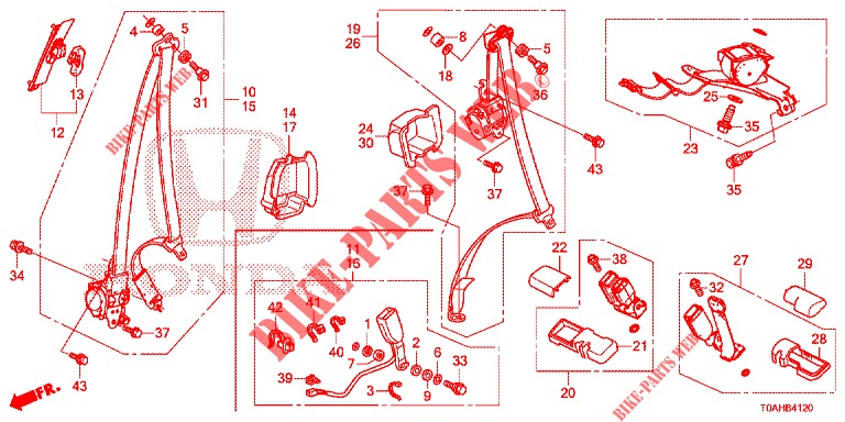 FRONT SEAT/SEATBELTS  for Honda CR-V 2.0 ELEGANCE 5 Doors 6 speed manual 2017