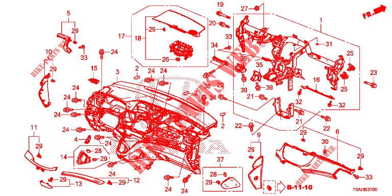 INSTRUMENT PANEL UPPER (LH) for Honda CR-V 2.0 ELEGANCE 5 Doors 6 speed manual 2017