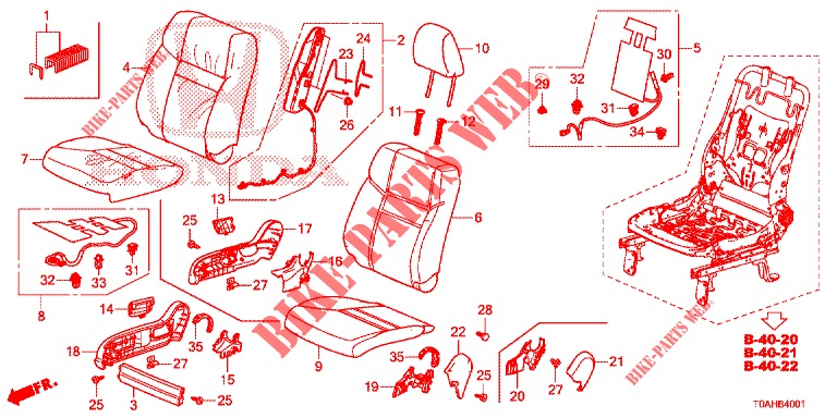 FRONT SEAT/SEATBELTS (D.) for Honda CR-V 2.0 ELEGANCE L 5 Doors 6 speed manual 2017