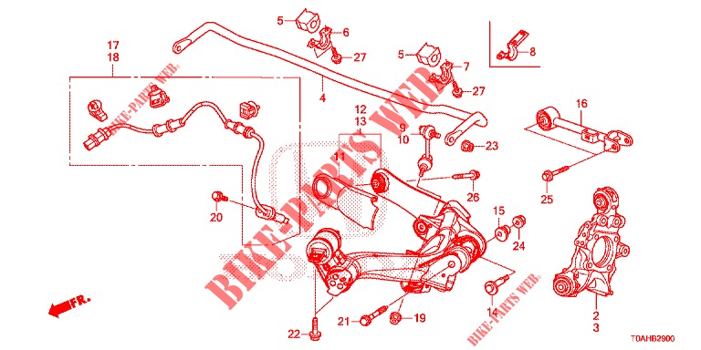 REAR LOWER ARM/RADIUS ROD  for Honda CR-V 2.0 ELEGANCE L 5 Doors 5 speed automatic 2017