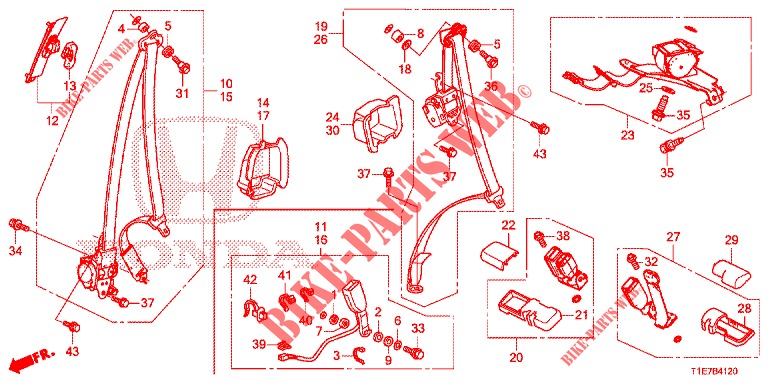 FRONT SEAT/SEATBELTS  for Honda CR-V 2.0 COMFORT 5 Doors 6 speed manual 2018