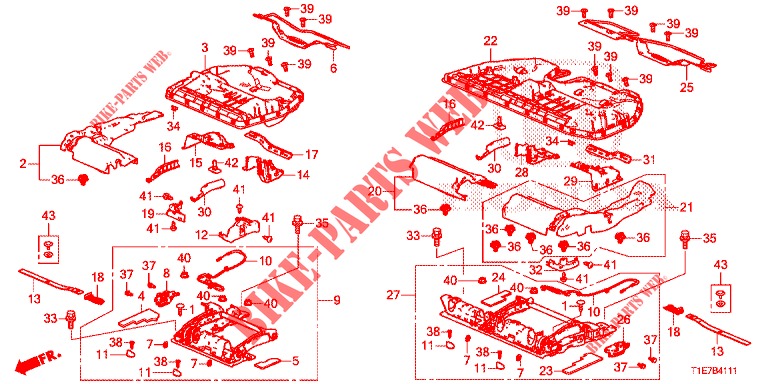 REAR SEAT COMPONENTS (2) for Honda CR-V 2.0 COMFORT 5 Doors 6 speed manual 2018