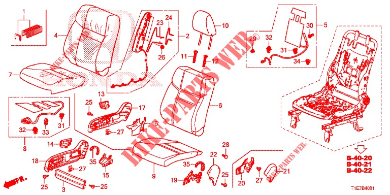 FRONT SEAT/SEATBELTS (D.) for Honda CR-V 2.0 ELEGANCE L 5 Doors 6 speed manual 2018
