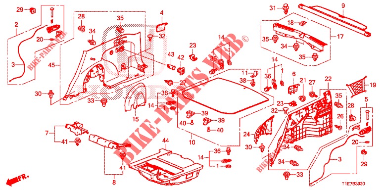 REAR SIDE LINING (2D)  for Honda CR-V 2.0 ELEGANCE L 5 Doors 6 speed manual 2018