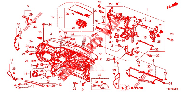 INSTRUMENT PANEL UPPER (LH) for Honda CR-V 2.0 S 5 Doors 6 speed manual 2018
