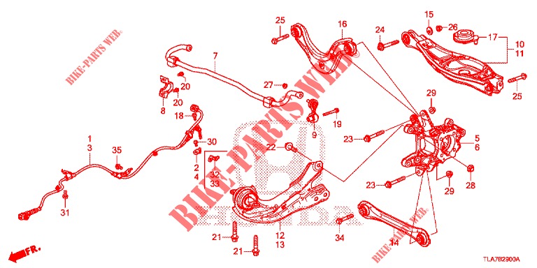 REAR LOWER ARM/RADIUS ROD (2WD) for Honda CR-V 1.5 BASE 5 Doors 6 speed manual 2019