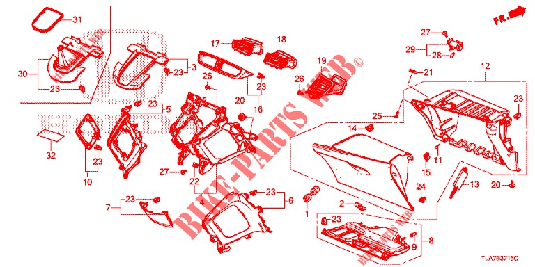 INSTRUMENT GARNISH (COTE DE PASSAGER) (LH) for Honda CR-V 1.5 MID 5 Doors full automatic 2019