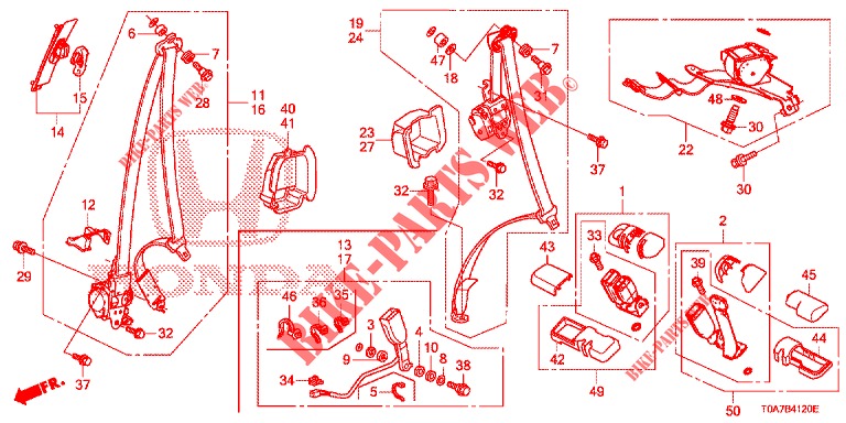 FRONT SEAT/SEATBELTS  for Honda CR-V DIESEL 1.6 COMFORT 5 Doors 6 speed manual 2014