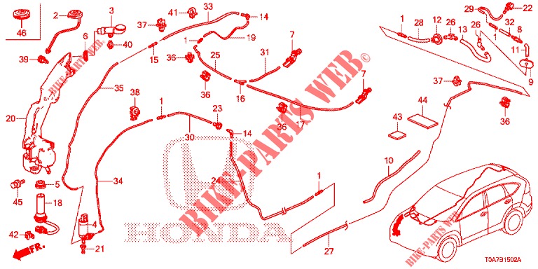 FRONT WINDSHIELD WASHER (3) for Honda CR-V DIESEL 1.6 COMFORT 5 Doors 6 speed manual 2014