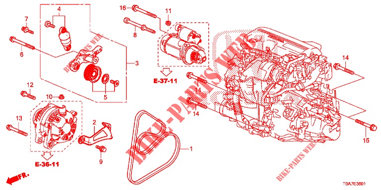 AUTO TENSIONER (DIESEL) (1.6L) for Honda CR-V DIESEL 1.6 ELEGANCE 5 Doors 6 speed manual 2014