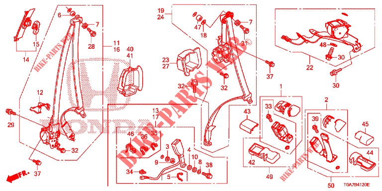 FRONT SEAT/SEATBELTS  for Honda CR-V DIESEL 1.6 ELEGANCE 5 Doors 6 speed manual 2014