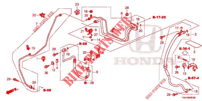 AIR CONDITIONER (FLEXIBLES/TUYAUX) (DIESEL) (1.6L) (LH) for Honda CR-V DIESEL 1.6 EXECUTIVE NAVI 5 Doors 6 speed manual 2014