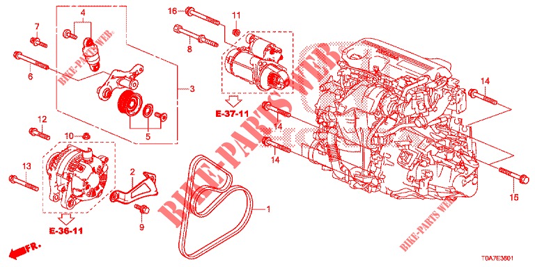 AUTO TENSIONER (DIESEL) (1.6L) for Honda CR-V DIESEL 1.6 EXECUTIVE NAVI 5 Doors 6 speed manual 2014
