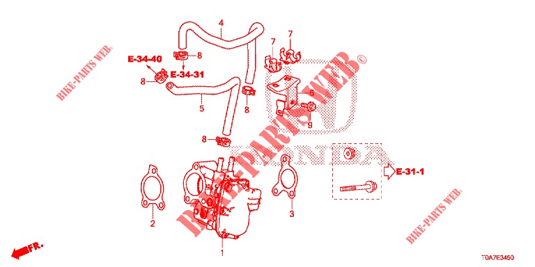 EXHAUST RECIRCULATION GAS EXHAUST LOOP HIGH PRES (DIESEL) (1.6L) for Honda CR-V DIESEL 1.6 EXECUTIVE NAVI 5 Doors 6 speed manual 2014