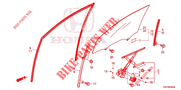 FRONT DOOR WINDOWS/REGULA TOR  for Honda CR-V DIESEL 1.6 EXECUTIVE NAVI 5 Doors 6 speed manual 2014