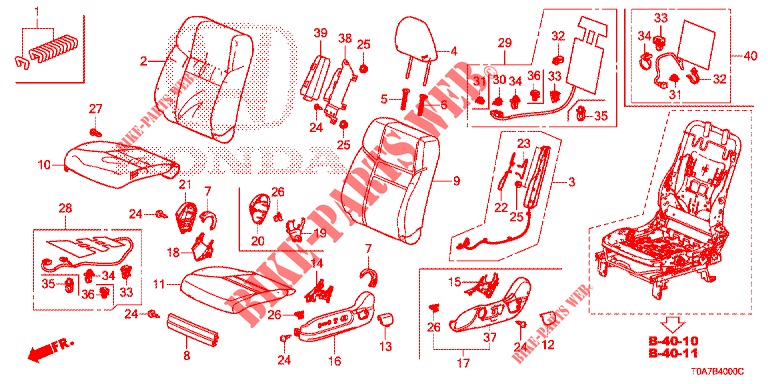 FRONT SEAT/SEATBELTS (G.) for Honda CR-V DIESEL 1.6 EXECUTIVE NAVI 5 Doors 6 speed manual 2014