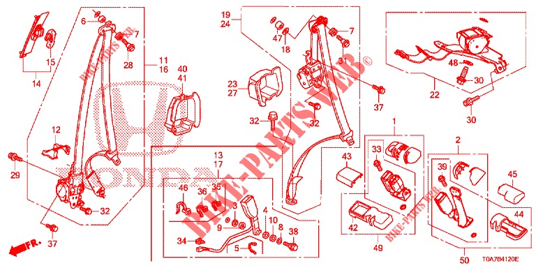 FRONT SEAT/SEATBELTS  for Honda CR-V DIESEL 1.6 EXECUTIVE NAVI 5 Doors 6 speed manual 2014