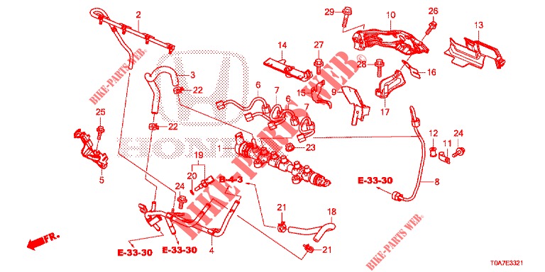 FUEL RAIL/HIGH PRESSURE P UMP (DIESEL) (1.6L) for Honda CR-V DIESEL 1.6 EXECUTIVE NAVI 5 Doors 6 speed manual 2014
