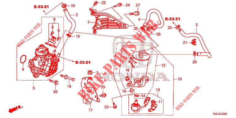 HIGH PRESSURE PUMP (DIESEL) (1.6L) for Honda CR-V DIESEL 1.6 EXECUTIVE NAVI 5 Doors 6 speed manual 2014