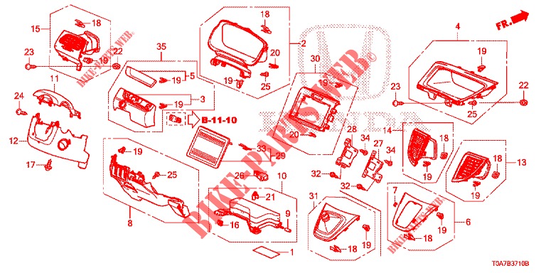 INSTRUMENT GARNISH (COTE DE CONDUCTEUR) (LH) for Honda CR-V DIESEL 1.6 EXECUTIVE NAVI 5 Doors 6 speed manual 2014