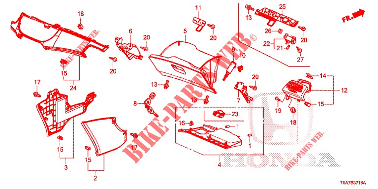 INSTRUMENT GARNISH (COTE DE PASSAGER) (LH) for Honda CR-V DIESEL 1.6 EXECUTIVE NAVI 5 Doors 6 speed manual 2014
