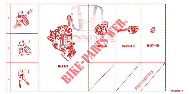 KEY CYLINDER SET (LH) for Honda CR-V DIESEL 1.6 EXECUTIVE NAVI 5 Doors 6 speed manual 2014