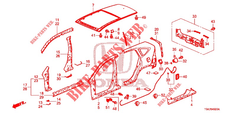 OUTER PANELS/ROOF PANEL  for Honda CR-V DIESEL 1.6 EXECUTIVE NAVI 5 Doors 6 speed manual 2014