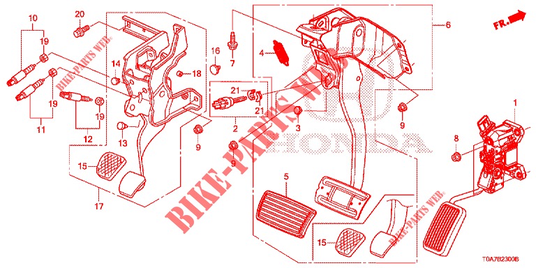 PEDAL (LH) for Honda CR-V DIESEL 1.6 EXECUTIVE NAVI 5 Doors 6 speed manual 2014