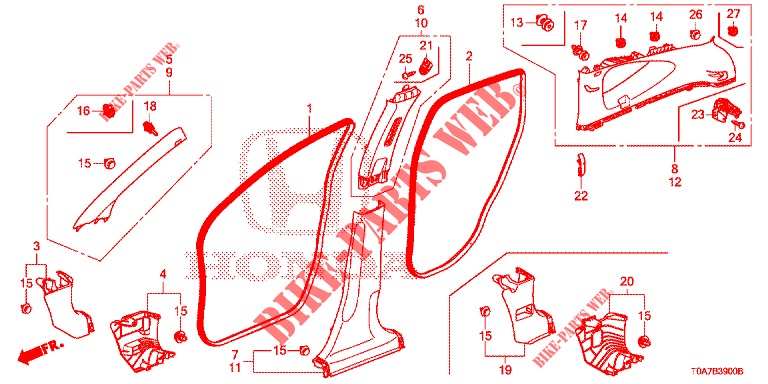 PILLAR GARNISH  for Honda CR-V DIESEL 1.6 EXECUTIVE NAVI 5 Doors 6 speed manual 2014