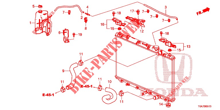 RADIATOR HOSE/RESERVE TAN K (4) for Honda CR-V DIESEL 1.6 EXECUTIVE NAVI 5 Doors 6 speed manual 2014