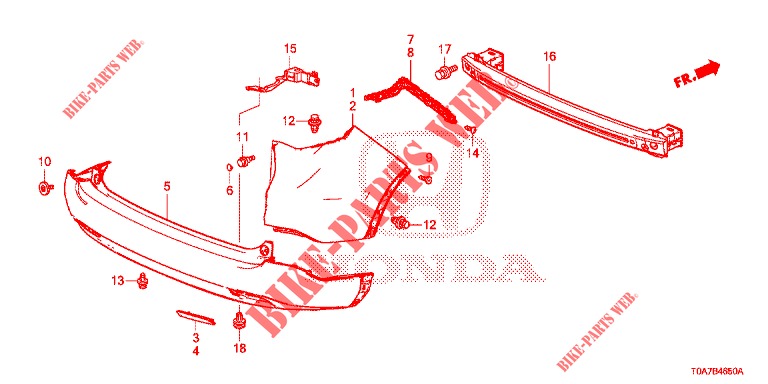 REAR BUMPER  for Honda CR-V DIESEL 1.6 EXECUTIVE NAVI 5 Doors 6 speed manual 2014