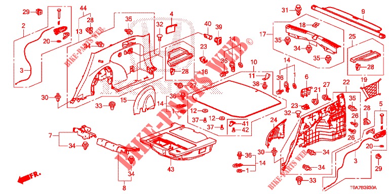 REAR SIDE LINING (2D)  for Honda CR-V DIESEL 1.6 EXECUTIVE NAVI 5 Doors 6 speed manual 2014