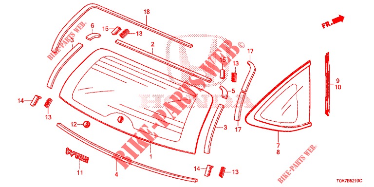 REAR WINDSHIELD/QUARTER G LASS  for Honda CR-V DIESEL 1.6 EXECUTIVE NAVI 5 Doors 6 speed manual 2014