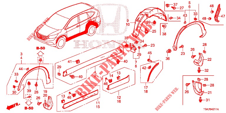 SIDE SILL GARNISH/PROTECT OR  for Honda CR-V DIESEL 1.6 EXECUTIVE NAVI 5 Doors 6 speed manual 2014