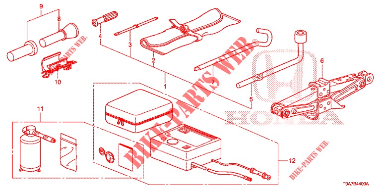 TOOLS/JACK  for Honda CR-V DIESEL 1.6 EXECUTIVE NAVI 5 Doors 6 speed manual 2014