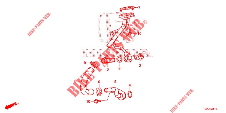 TURBOCHARGER OIL PIPE (DIESEL) (1.6L) for Honda CR-V DIESEL 1.6 EXECUTIVE NAVI 5 Doors 6 speed manual 2014