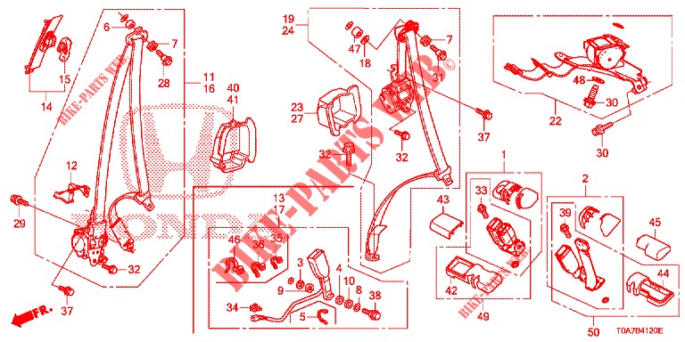 FRONT SEAT/SEATBELTS  for Honda CR-V DIESEL 2.2 COMFORT 5 Doors 6 speed manual 2014