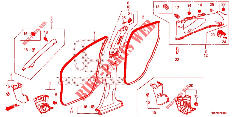 PILLAR GARNISH  for Honda CR-V DIESEL 2.2 COMFORT 5 Doors 6 speed manual 2014