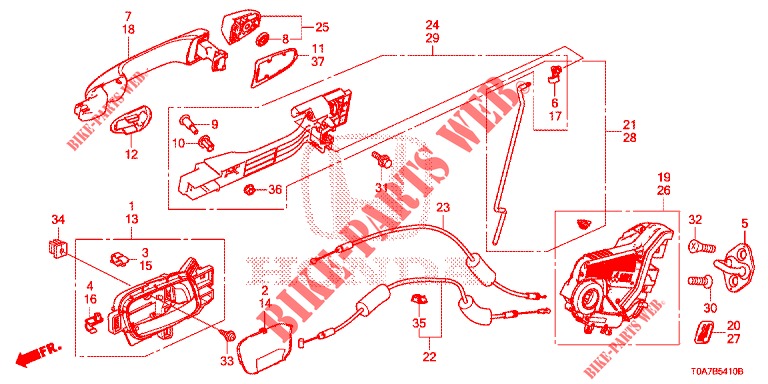 REAR DOOR LOCKS/OUTER HAN DLE  for Honda CR-V DIESEL 2.2 COMFORT 5 Doors 6 speed manual 2014